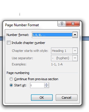 word for mac page numbers to start from